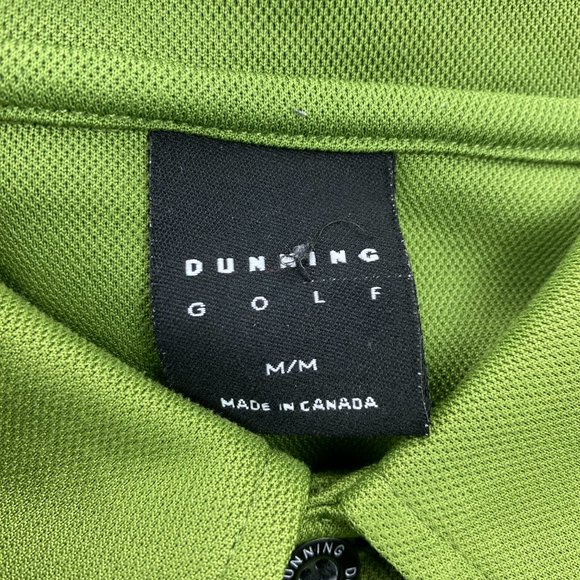 Dunning Golf Shirt Men Medium M Green Casual Polo Sports Logo Outdoor Button Up - Picture 3 of 10